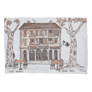 Housse D'oreillers des platanes, Place Paoli,   L'Ile Rousse, Corse