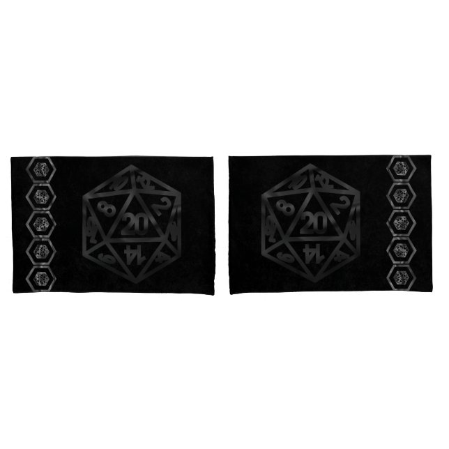 Housse D'oreillers Dés RPG | Imaginaire Old School Tabletop Retro Gam (devant-Set)