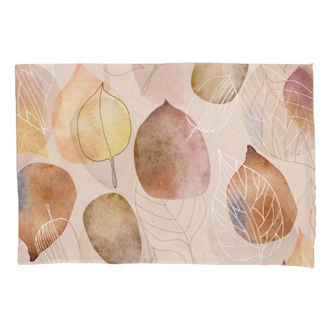 Housse D'oreillers Design d'automne de feuille d'aquarelle graphique (devant)