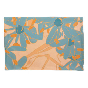 Housse D'oreillers Design de feuille contemporain en pêche