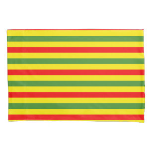 Housse D'oreillers Design de rayures rouges jaunes vertes