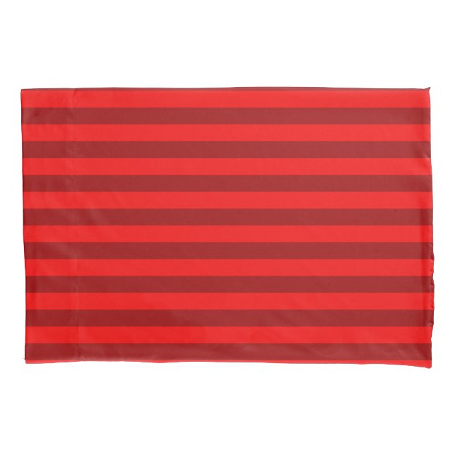 Housse D'oreillers Design des rayures rouge et marron (devant)