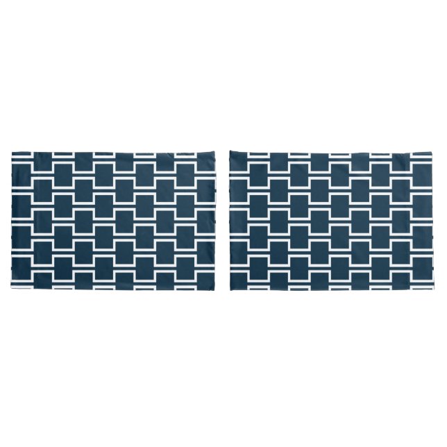 Housse D'oreillers Design géométrique bleu moderne (Dos-Set)