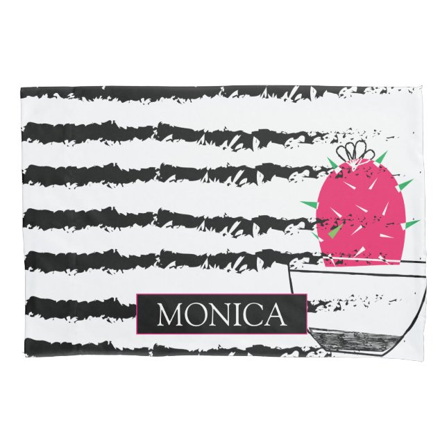 Housse D'oreillers Design motif rose Cactus (devant)