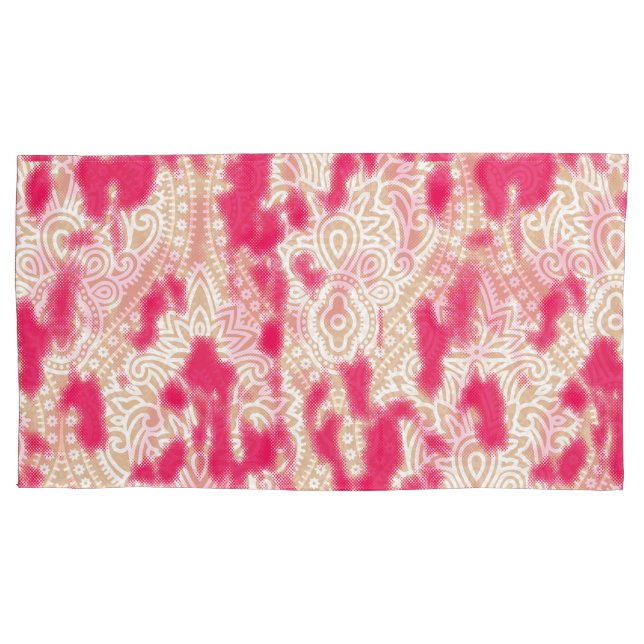 Housse D'oreillers Design textile complexe avec un riche rose (devant-gauche)