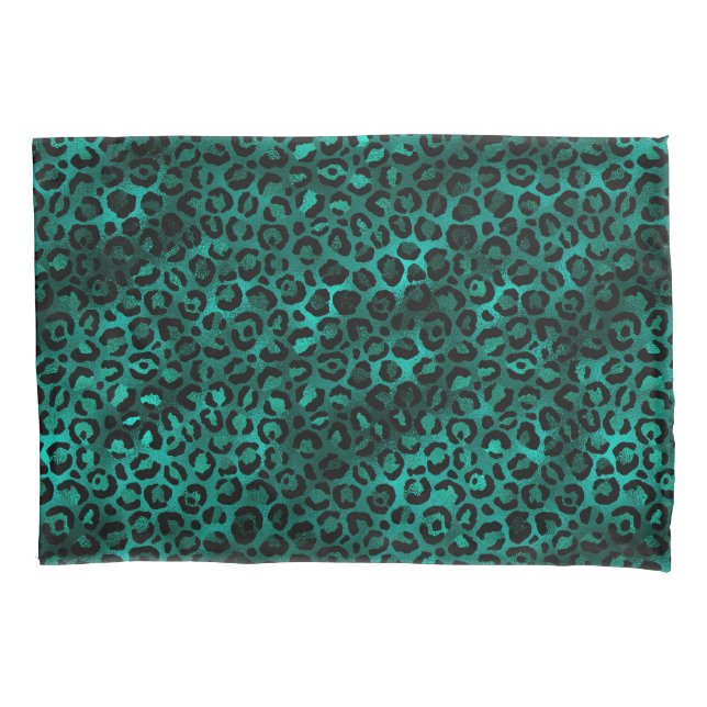 Housse D'oreillers Design turquoise et Gold Leopard Series 5 (devant-gauche)