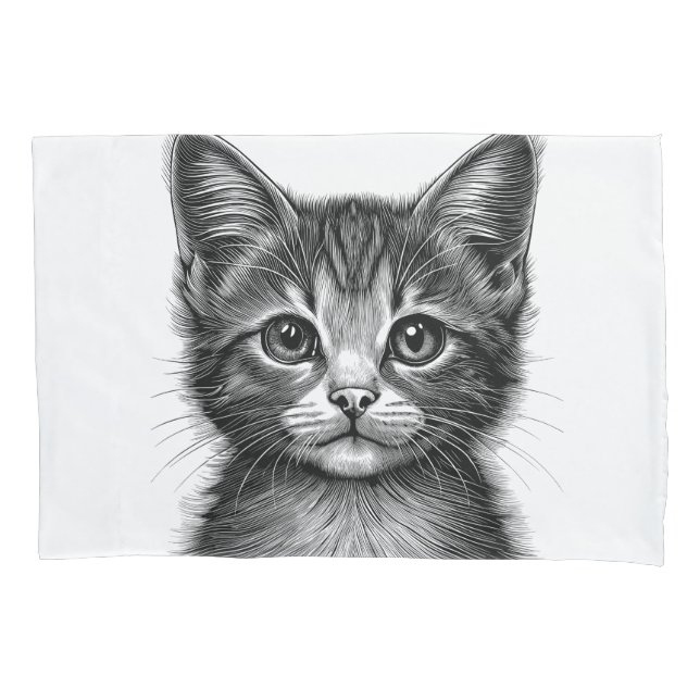 Housse D'oreillers Dessin adorable de Young Cat (devant)