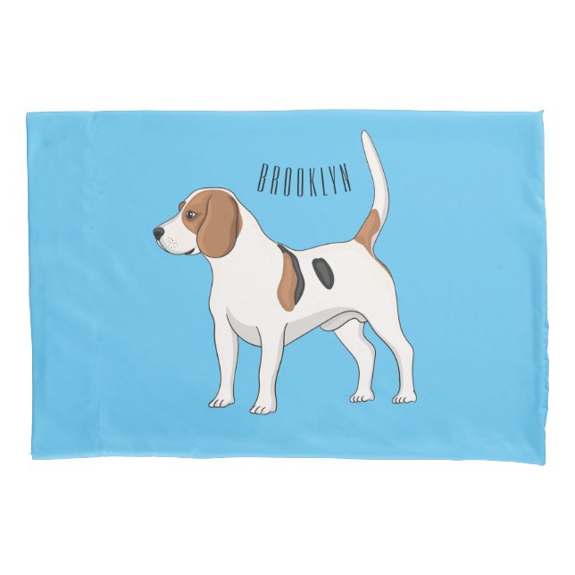 Housse D'oreillers dessin animé de chien beagle (devant)