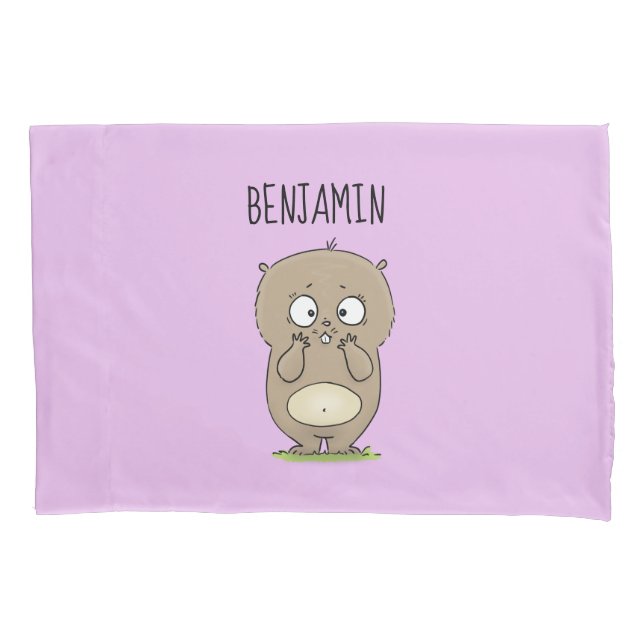 Housse D'oreillers Dessin d'adorable hamster (devant)