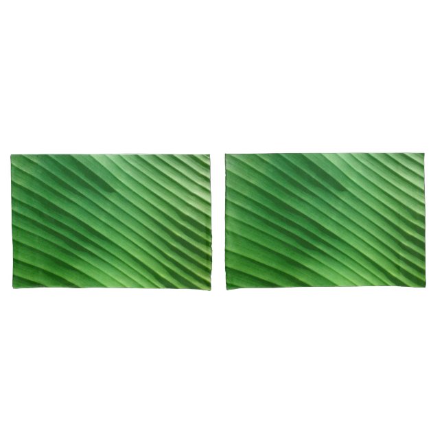 Housse D'oreillers Diagonale verte feuille (devant-Set)