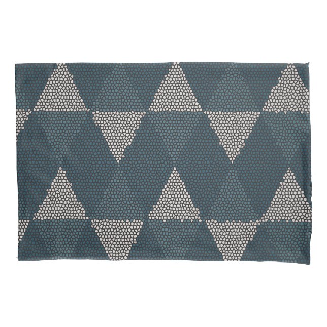 Housse D'oreillers Diamant Bleu Verre Coloré (devant)