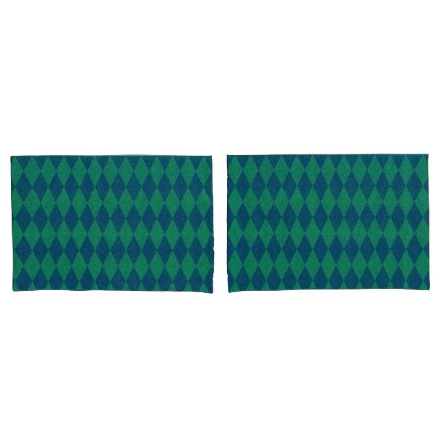 Housse D'oreillers Diamant Pailleté Couleur Océan (devant-Set)