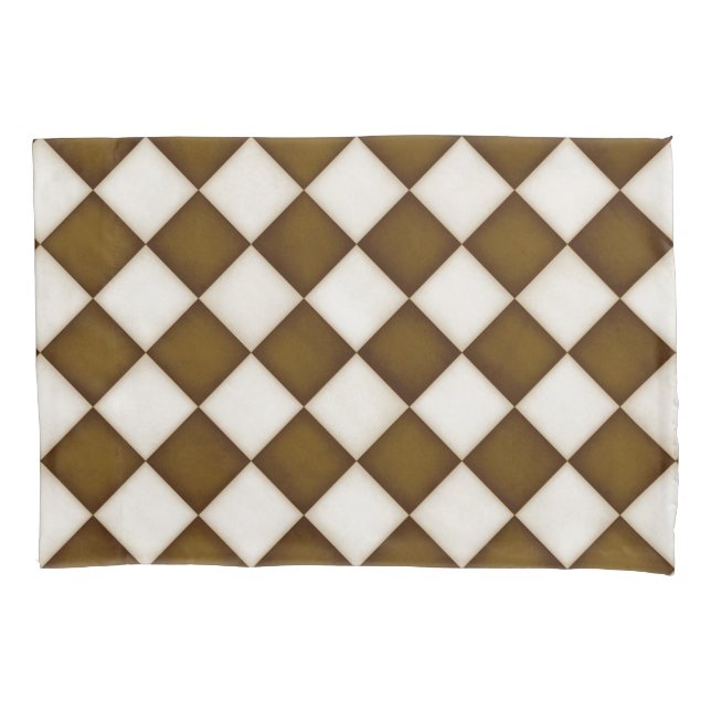 Housse D'oreillers Diamants blancs Brown et anciens (devant-gauche)