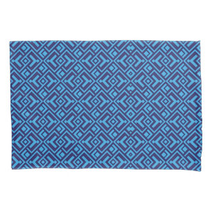 Housse D'oreillers Diamants entrelacés : motif géométrique bleu foncé