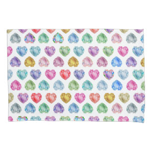 Housse D'oreillers Diamond Heart Aquarelle Motif mignon Pastel Girly