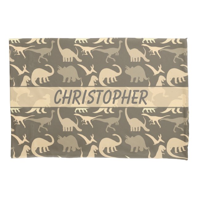 Housse D'oreillers Dinosaures personnalisés (devant)