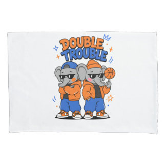 Housse D'oreillers Double Trouble Cool Jumeaux Éléphants – A