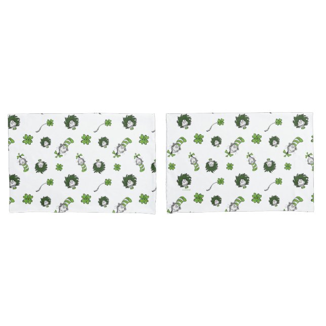 Housse D'oreillers Dr. Seuss | Motif trèfle du Chat chapeauté (devant-Set)
