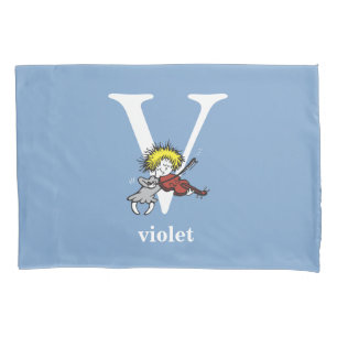 Housse D'oreillers Dr Seuss's ABC : Lettre V - White Add Your Name