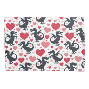 Housse D'oreillers Dragon noir en amour