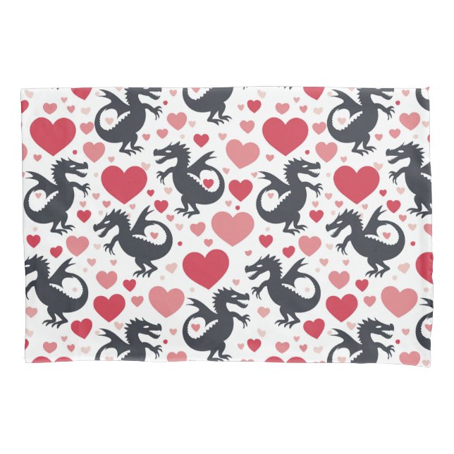 Housse D'oreillers Dragon noir en amour (devant)