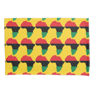 Housse D'oreillers Drapeau Afrique rouge, noire et verte
