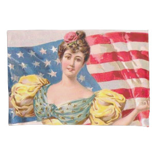 Housse D'oreillers Drapeau américain Lady Liberty Independence