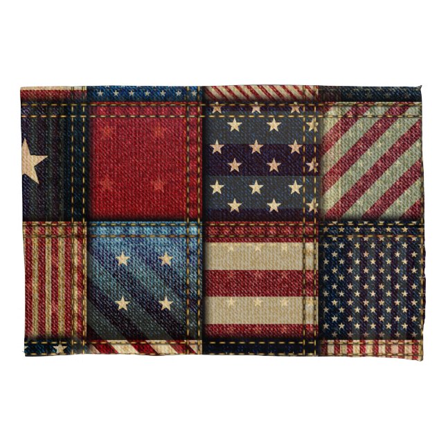 Housse D'oreillers Drapeau Américain, Motif sans chichi. (devant)