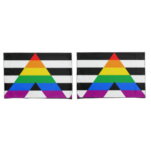 Housse D'oreillers Drapeau d'allié LGBTQ+
