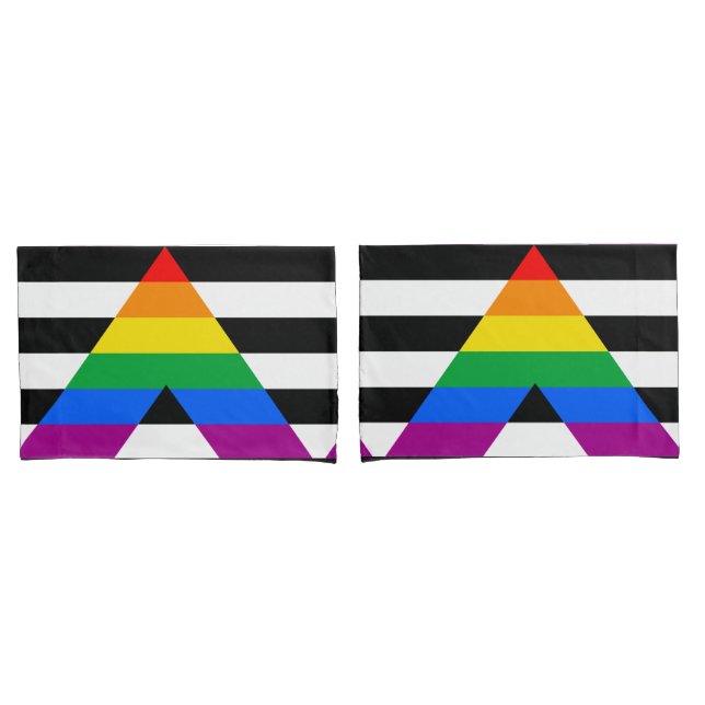 Housse D'oreillers Drapeau d'allié LGBTQ+ (devant-Set)