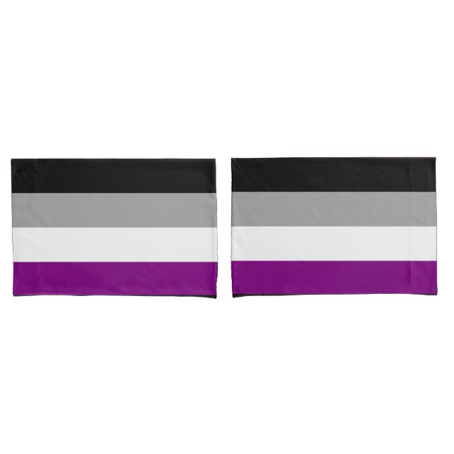 Housse D'oreillers Drapeau de fierté asexué (devant-Set)