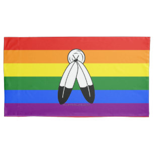 Housse D'oreillers Drapeau de fierté bispirituel de SlipperyJoe's sym