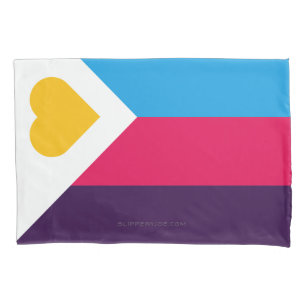 Housse D'oreillers Drapeau de fierté de la polyamorie tricolore de Sl