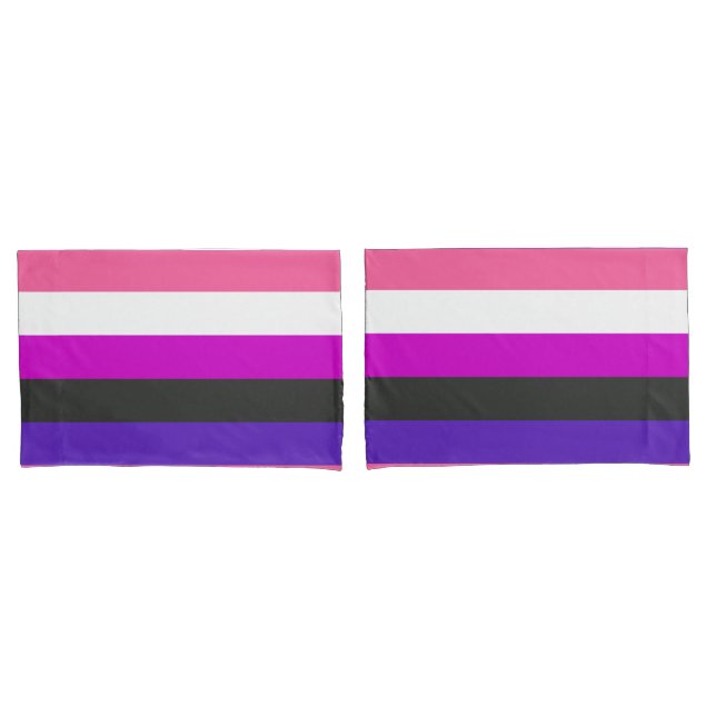 Housse D'oreillers Drapeau de fierté genderfluid (devant-Set)