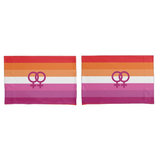 Housse D'oreillers Drapeau de fierté lesbienne WLW (devant-Set)