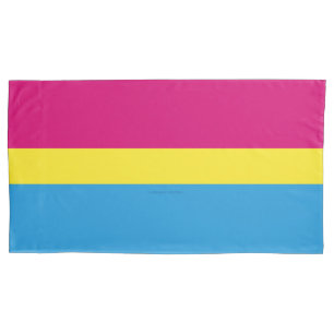 Housse D'oreillers drapeau de fierté pansexuelle SlipperyJoe rose amb