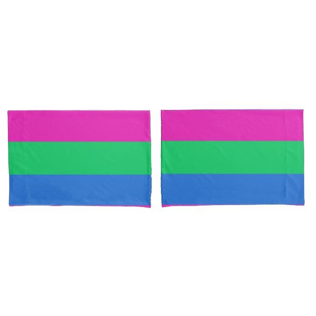 Housse D'oreillers Drapeau de fierté polysexuelle (devant-Set)