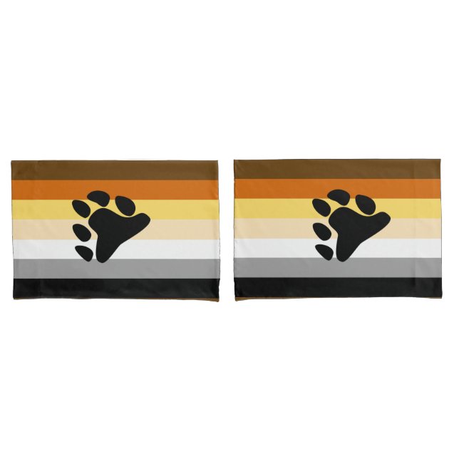 Housse D'oreillers Drapeau de la fierté de l'ours avec patte (devant-Set)