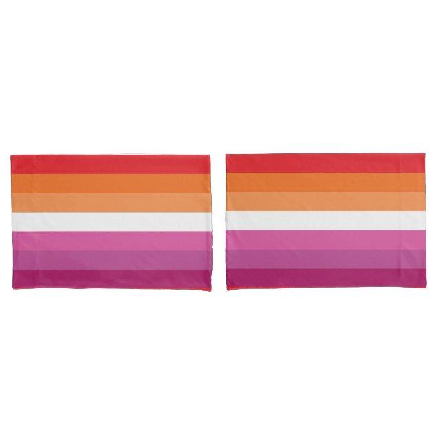 Housse D'oreillers Drapeau de la fierté lesbienne (devant-Set)
