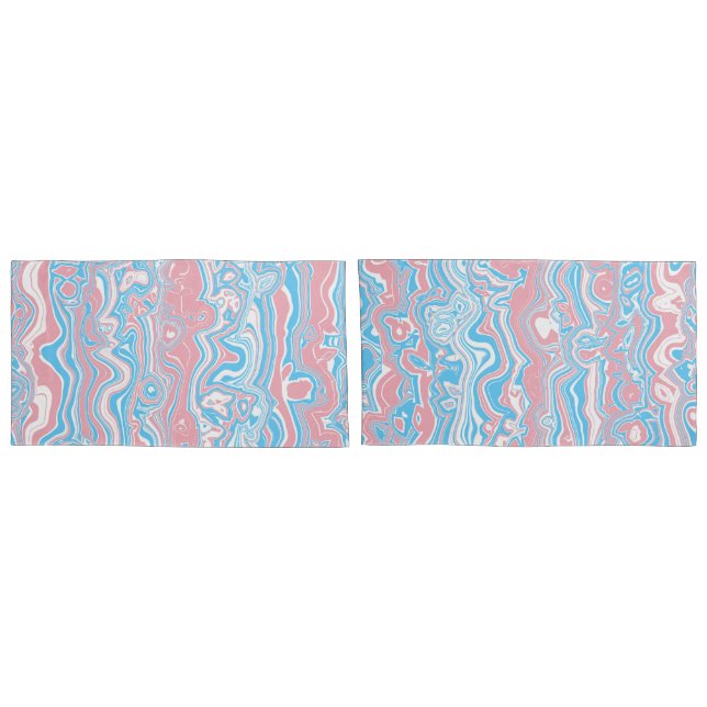 Housse D'oreillers Drapeau de la Trans Pride Trippy Boho Super Wavy (Dos-Set)