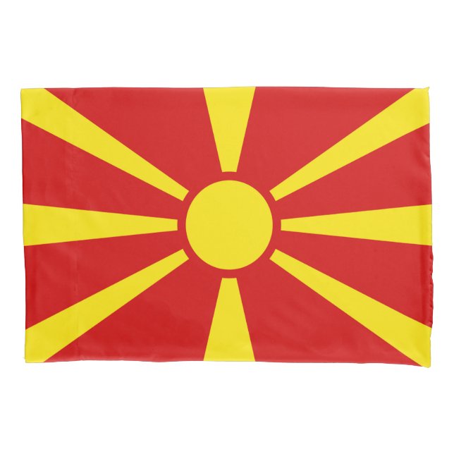 Housse D'oreillers Drapeau de Macédoine du Nord (devant)