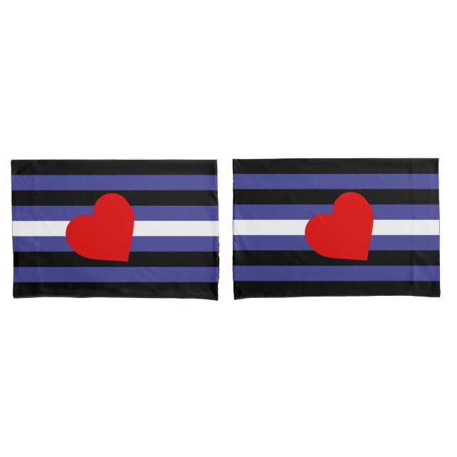 Housse D'oreillers Drapeau et cœur de fierté en cuir (devant-Set)
