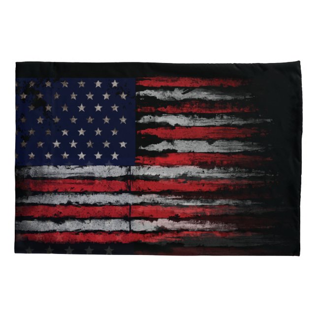 Housse D'oreillers Drapeau Grunge U.S.A (Dos)