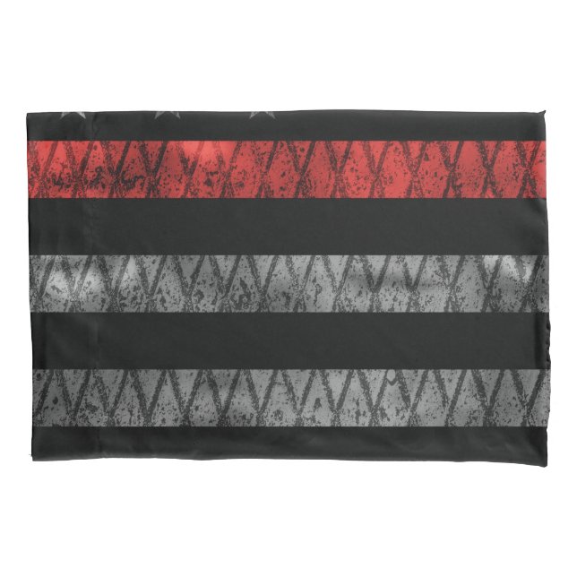 Housse D'oreillers Drapeau minuscule de pompier Red Line (devant)