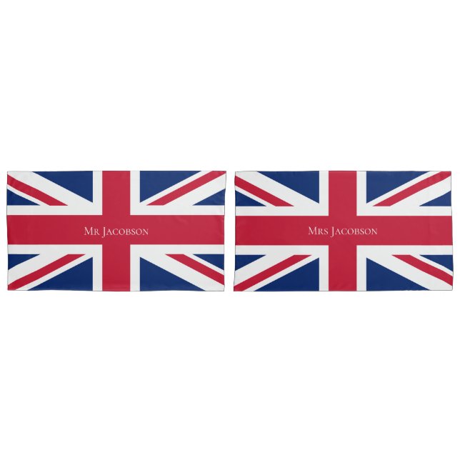 Housse D'oreillers Drapeau Mr & Mrs English (devant-Set)