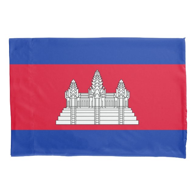 Housse D'oreillers Drapeau patriotique cambodgien (devant)