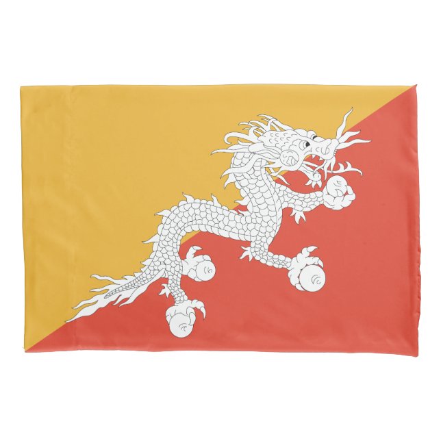 Housse D'oreillers Drapeau patriotique du Bhoutan (devant)