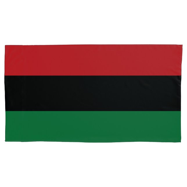 Housse D'oreillers Drapeau rouge, noir et vert (devant-gauche)