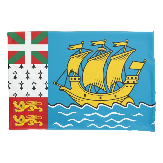 Housse D'oreillers Drapeau Saint-Pierre-et-Miquelon (devant)