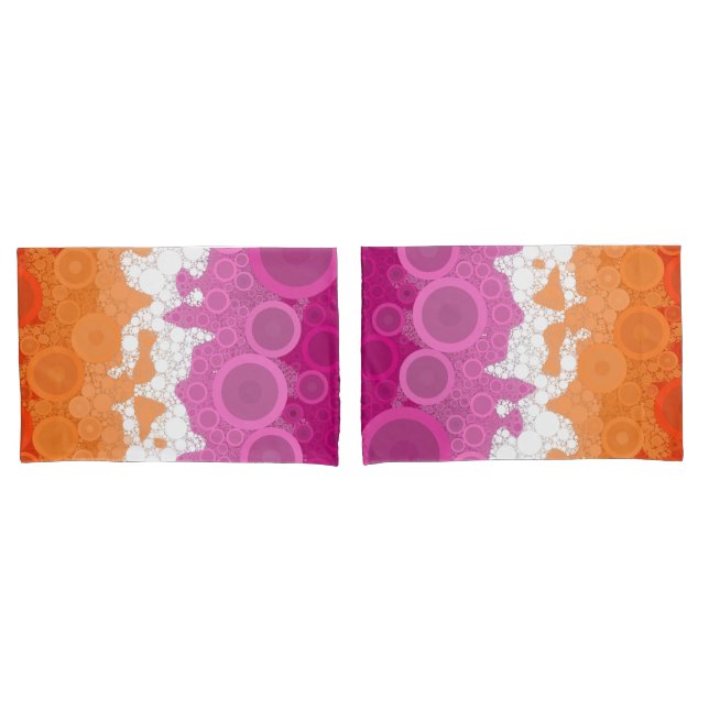 Housse D'oreillers Drapeau Super bohème Bubbly Lesbian Pride Abstrait (devant-Set)